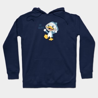 cute duck on shark mat Hoodie